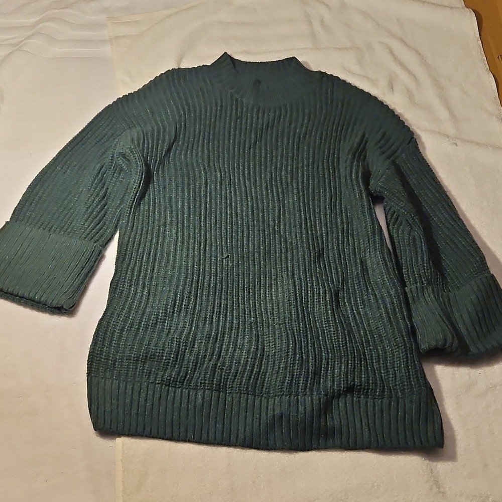 Isabel Maternity by Ingrid & Isabel Green Chunky-Knit Pullover Sweater XXL Women
